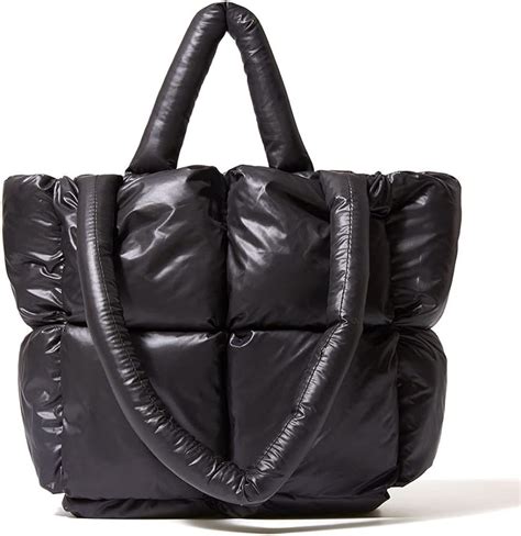 nylon puffer tote bag